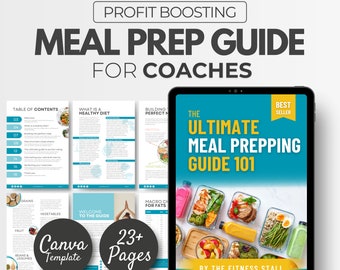 Meal Prepping Guide, Ernährungs eBook-Vorlage, anpassbare eBook-Vorlage für Gesundheits- und Fitnesscoaches, DFY Coach Content, Fitness-Vorlage