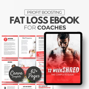 12 Week Fat Loss Program, Workout Plan, Nutrition Template, Coaching Templates, Canva Template, Fitness eBook Template, Personal Training