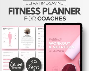 Workout Planner Nutrition Planner Fitness Template, Editable Template, Weight Loss Plan, Meal Planner, Trainer Programming, Personal Trainer