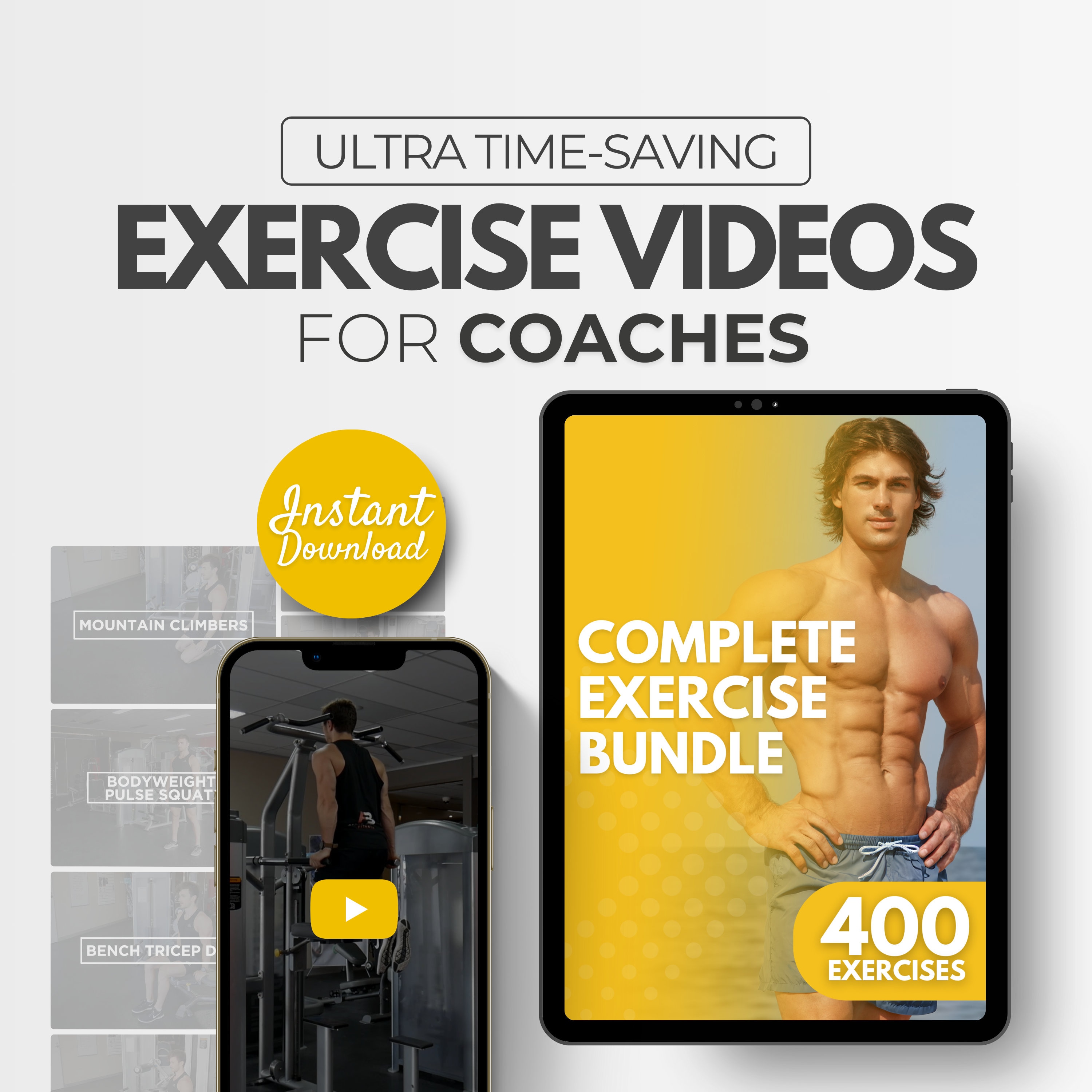 Personal Trainer Exercise Bundle | Exercise Videos | Fitness Coach | Youtube Videos | Fitness Client | Coaching Resources | Workout Videos