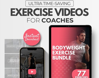 Paquete de ejercicios de peso corporal / Vídeos de ejercicios / Entrenador físico / Vídeos de Youtube / Vídeos de fitness / Recursos de entrenamiento / Vídeos de entrenamiento