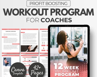 12 Week Workout Program For Women, Program Template, health coaching resources, Fitness eBook Template, DFY workout template, Canva Template