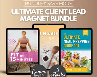 Ultimate Client Lead Magnet Bundle, health coaching resources, Fitness eBook Template, DFY workout template, Exercise program, recipe guide