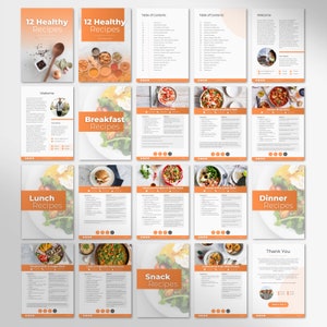 Editable Cookbook Template, Recipe PDF Template, Personal Trainer, Nutrition guide, fitness-templates, Editable Recipe Book, Meal planner image 2