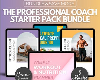 The Professional Coach Starter Pack Bundle, health coaching resources, Fitness eBook Template, DFY workout template, Exercise program