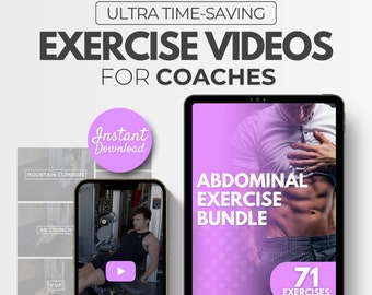 Paquete de ejercicios abdominales / Vídeos de ejercicios / Entrenador físico / Vídeos de Youtube / Vídeos de fitness / Recursos de entrenamiento / Vídeos de entrenamiento / Abdominales