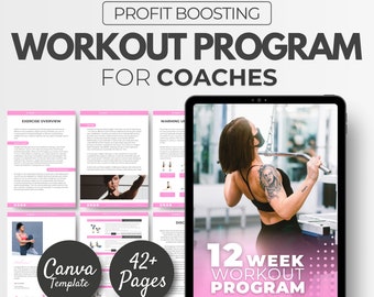Fitness Program For Women 12 Weeks, Workout Program, Gym Program, Personal Trainer Template, Fitness Coach, Fitness eBook, Fitness Coaching