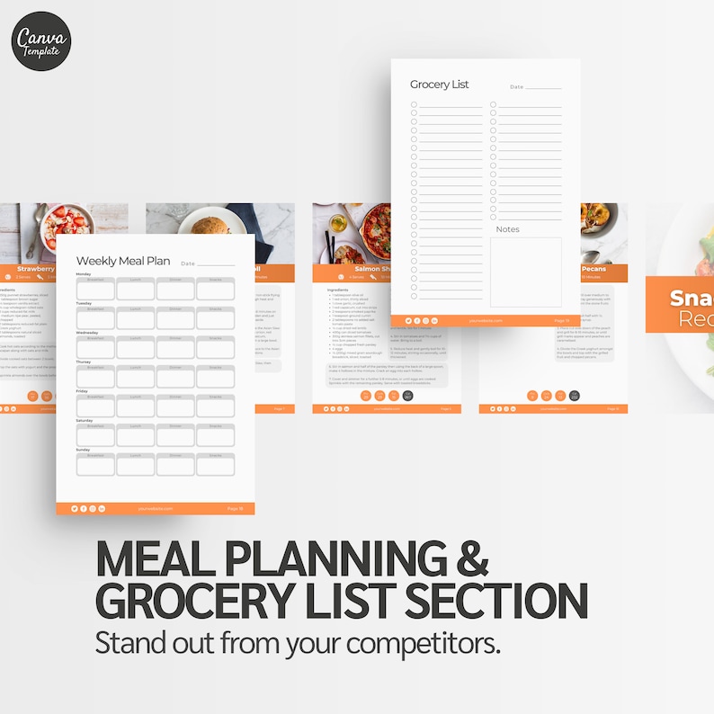 Editable Cookbook Template, Recipe PDF Template, Personal Trainer, Nutrition guide, fitness-templates, Editable Recipe Book, Meal planner image 6