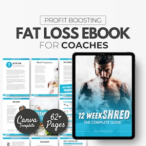 12 Week Workout And Nutrition Plan, Workout Plan, Nutrition Template, Brandable Ebook, Canva Template, Fitness eBook Template, Fitness Coach