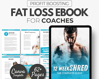 12 Week Workout And Nutrition Plan, Workout Plan, Nutrition Template, Brandable Ebook, Canva Template, Fitness eBook Template, Fitness Coach