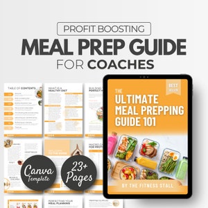 Meal Prep Guide, Nutrition Guide, Fitness Template, Nutrition Coach, Canvas Ebook Template, Health Planner, Meal Prepping Ebook For Coaches