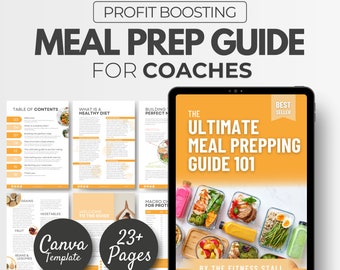 Meal Prep Guide, Nutrition Guide, Fitness Template, Nutrition Coach, Canvas Ebook Template, Health Planner, Meal Prepping Ebook For Coaches