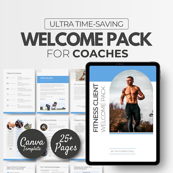 Fitness Client Welcome Bundle, Welcome Kit, Fitness Coach Templates, Personal Trainer Client Onboarding Template, Health Welcome Pack