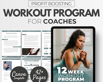 12 Week Workout Program For Women, Program Template, health coaching resources, Fitness eBook Template, DFY workout template, Canva Template