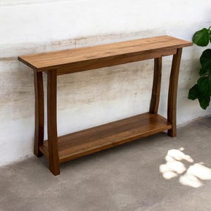 Reclaimed Teak Wood Console table with Curved legs and lower self