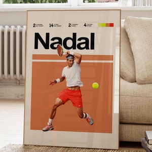 Rafael Nadal Poster, Tennis digitales Poster, Nadal Sofort-Download, Rafael Nadal inspiriert Poster. Nadal Digitaldrucke Kunst.