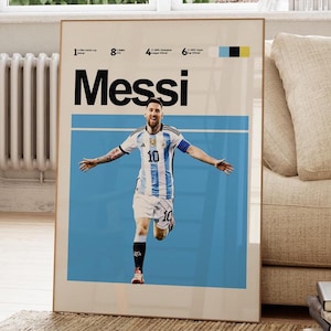 Cartaz de Lionel Messi, Cartaz da Seleção Argentina de Futebol, Cartaz de Parede para Downloads de Futebol, Arte Impressa de Messi, Arte Inspirada em Messi