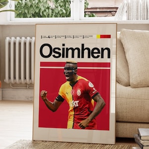 Victor Osimhen Poster, Galatasaray Football Team, Digital Print Art, Download Wall Art, Printable Decor, Football Gifts, Stricker Poster