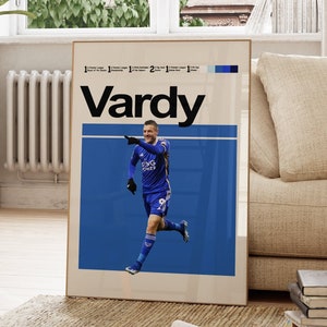 Jamie Vardy Poster, Leicester City Fußballmannschaft, Fußball Download Poster, bedruckbare Kunst, Fußball Dekoration, Fußball Geschenke