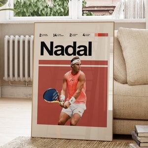 Rafael Nadal Poster, Tennis Legends Poster. Digital Home Decor, Sports Poster,  Download Print Art, Printable Posters,