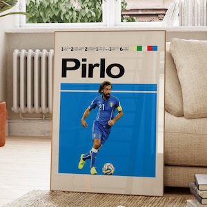 Andrea Pirlo Poster, Italian Legend Soccer Player, Digital Print Art, Football Download Home Decor, Football Gifts