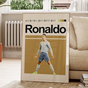 Cristiano Ronaldo Poster, Real Madrid Fußballlegenden Kunst, Fußball Download Druckkunst, druckbare Wohnkultur, Fußball Downloads Kunst