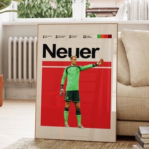 Manuel Neuer Poster, Bayern Munich Goalkeeper Poster, Digital Print Art, Football Instant Download Poster, Printable Home Decor.