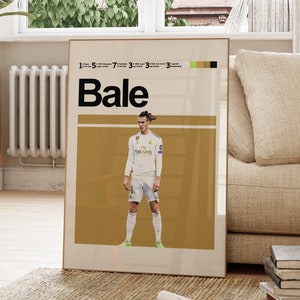 Gareth Bale Poster, Real Madrid Legends, Football Wall Art, Digital Inspired Art. Printable design art, Poster print art.