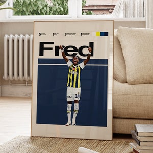 Fred Poster, Fenerbahce Poster, Football Instant Download Poster, Fred Fenerbahce Printable Poster, Football Poster Gifts.