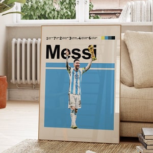 Lionel Messi Poster, Argentinian Poster, Soccer Wall Decor, Football Print Art, Printable Instant Download, Argentina World Cup Poster