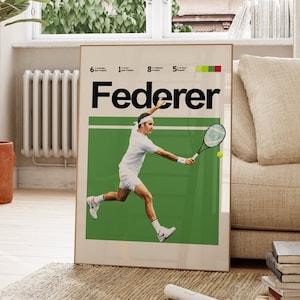 Roger Federer Poster, Tennis Poster, Tennis Kunstdruck. Digital Home Decor, Wimbledon, Australian Open Poster, Digitaldrucke.