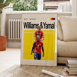Lamine Yamal Rico Williams Poster, Spanien Nationalmannschaft Poster, Digitaldruck Kunst, Fußball Downloads Wandposter, Digitale Wanddekoration