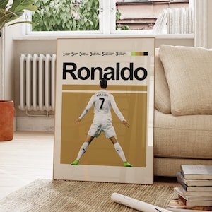 Cristiano Ronaldo Poster, Real Madrid Fußball-Mannschaft, Sofortiger Download Kunst, Ronaldo inspirierte Kunst, digitale Wanddekoration, Fußball Geschenke