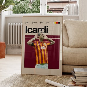Póster de Mauro Icardi, Galatasaray, Póster de fútbol de descarga instantánea, Póster imprimible de Icardi, Póster de futbolista