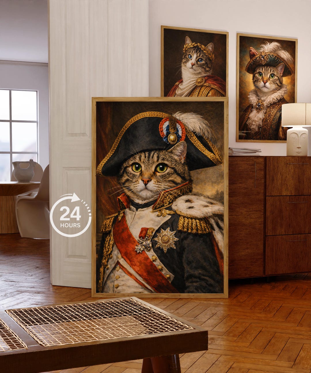 Napolean Tat Custom Napoleon Cat Portrait From Photo – Personalized Royal Cat Poster ...