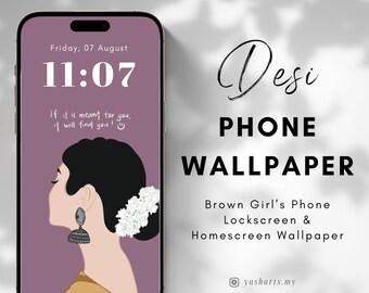 Sfondo per telefono con affermazioni di Desi Brown Girl, sfondo estetico per telefono con citazioni, minimalista ispiratore, download digitale per iPhone o Android