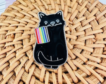 LGBT Love Kitties Metal Enamel Pin – Charming Metal Cats with a Splash of Rainbow – Perfect for Spreading Love