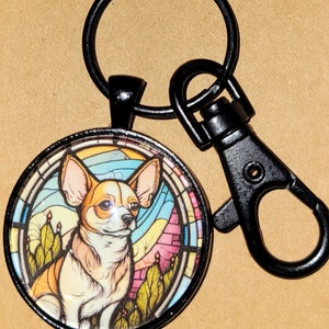 Chaveiro Cabochão de Vidro Chihuahua