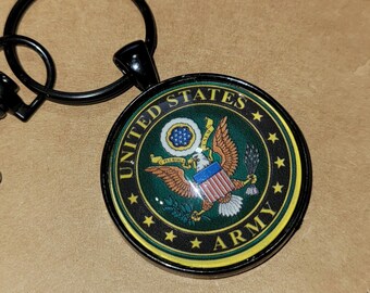 Handmade "Armed Forces Army" Cabochon Keychain