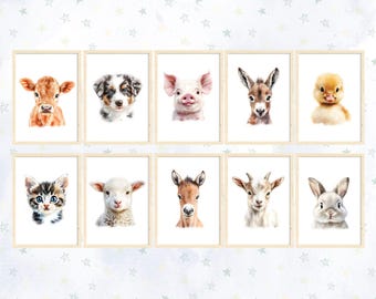 Farm Nursery Prints, Rustic Baby Room Decor, Farmhouse Nursery Art, Nursery farm animals wall art, Baby nursery print wall arts decorating