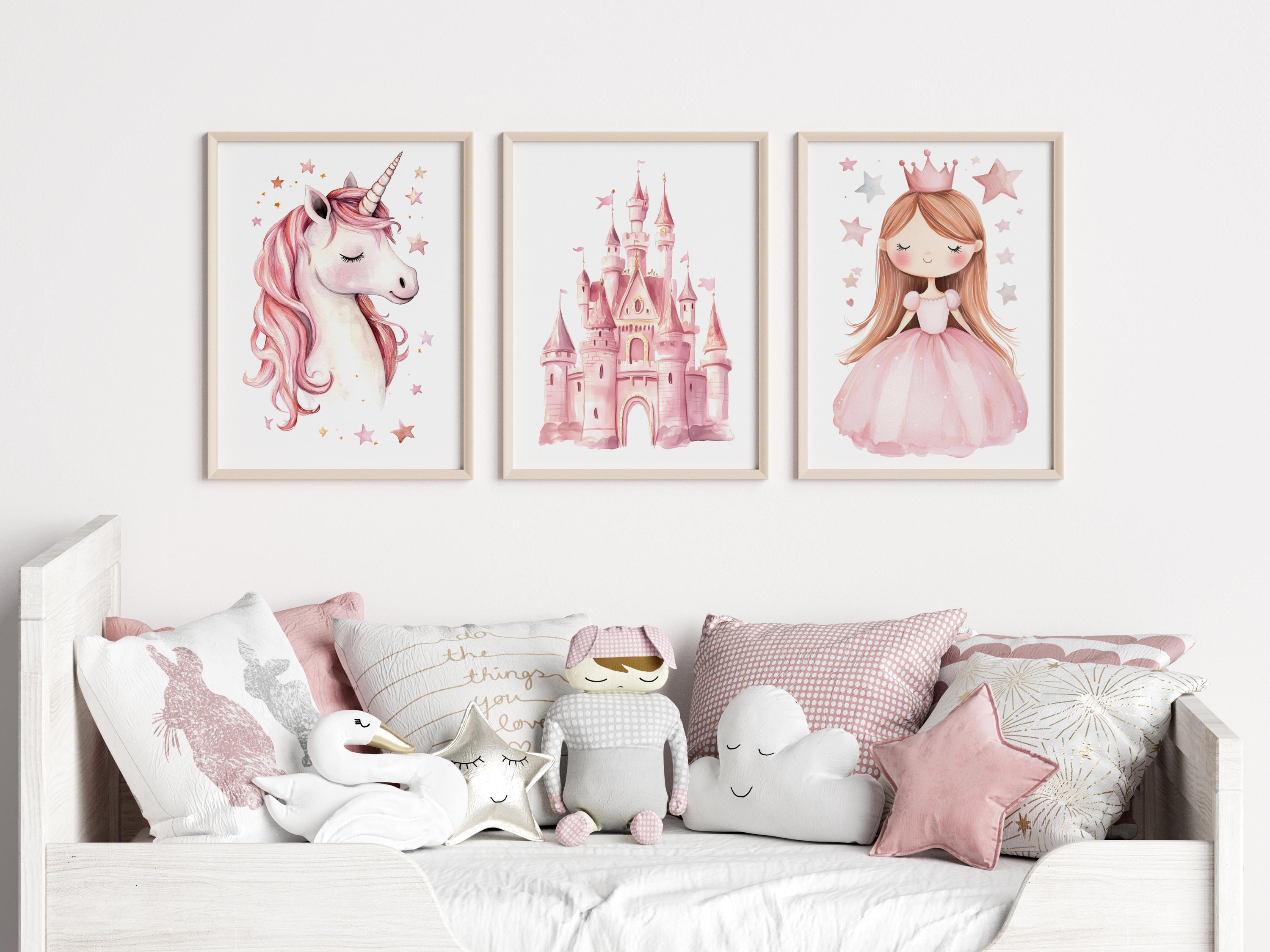 Unicorn Nursery Decor, Girl Bedroom Wall Art, Girlsroom Decor, Castle ...