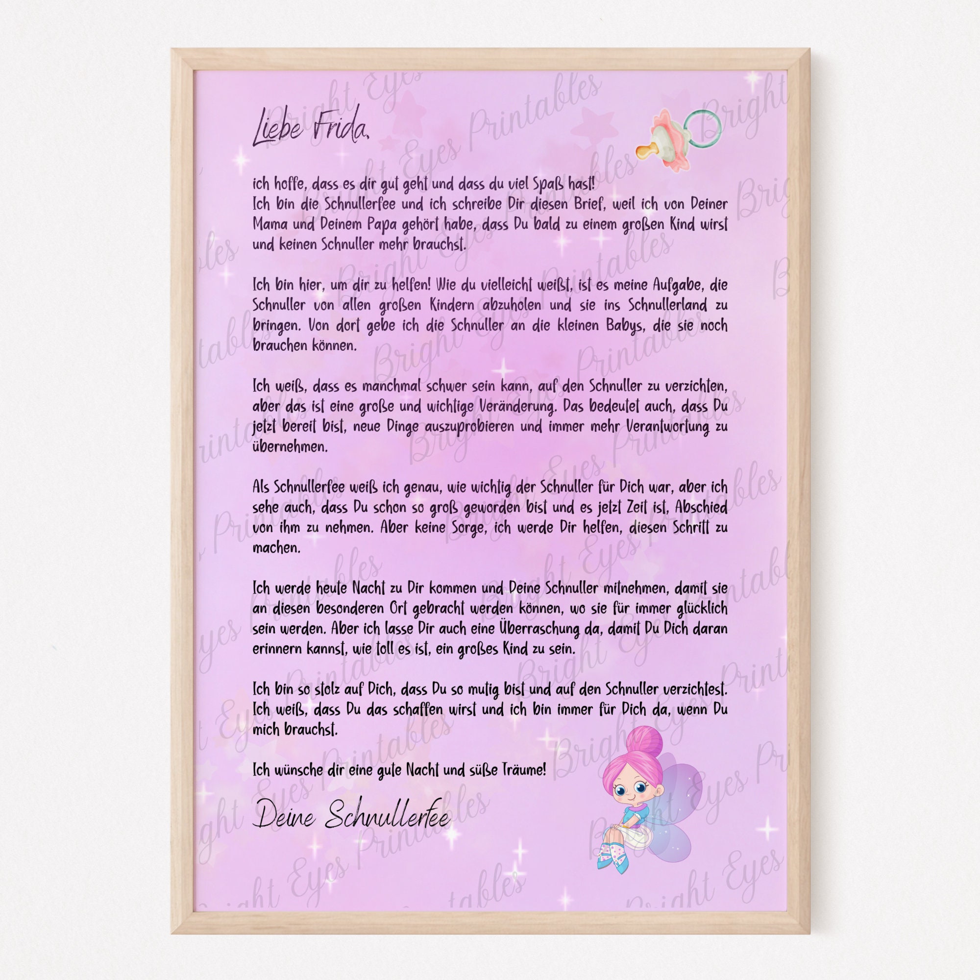 Schnullerfee Geschenk Set - Mit Brief, Urkunde & Münze Für Den Abschied Vom Schnuller