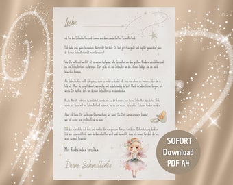 Letter from the pacifier fairy, instant download, for boys & girls, digital gift, pacifier weaning, parental help, get rid of the pacifier