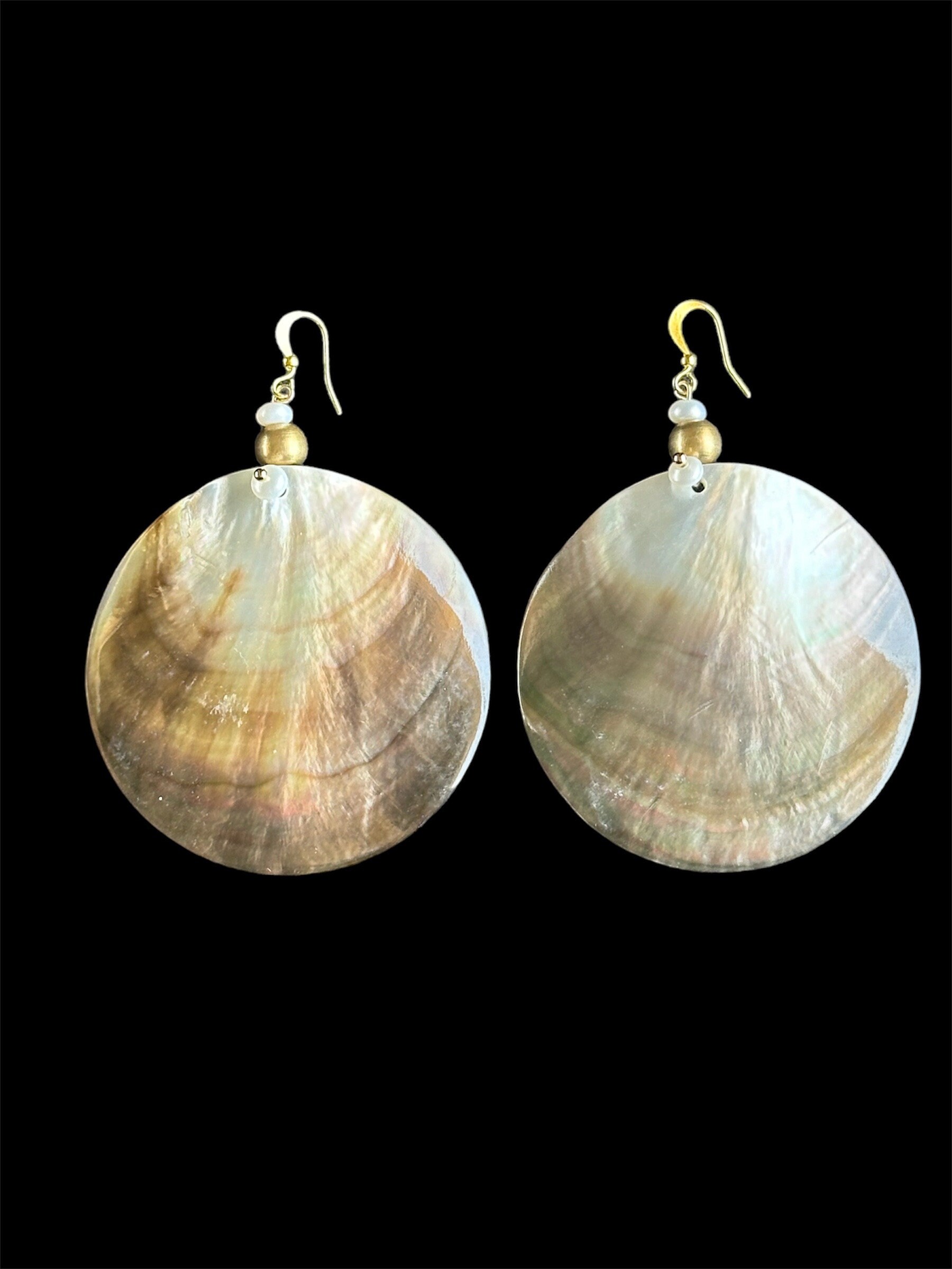 Real Shell Earing Real Shell Earrings With River Pearls, Shell Beach Earrings, Beach ...