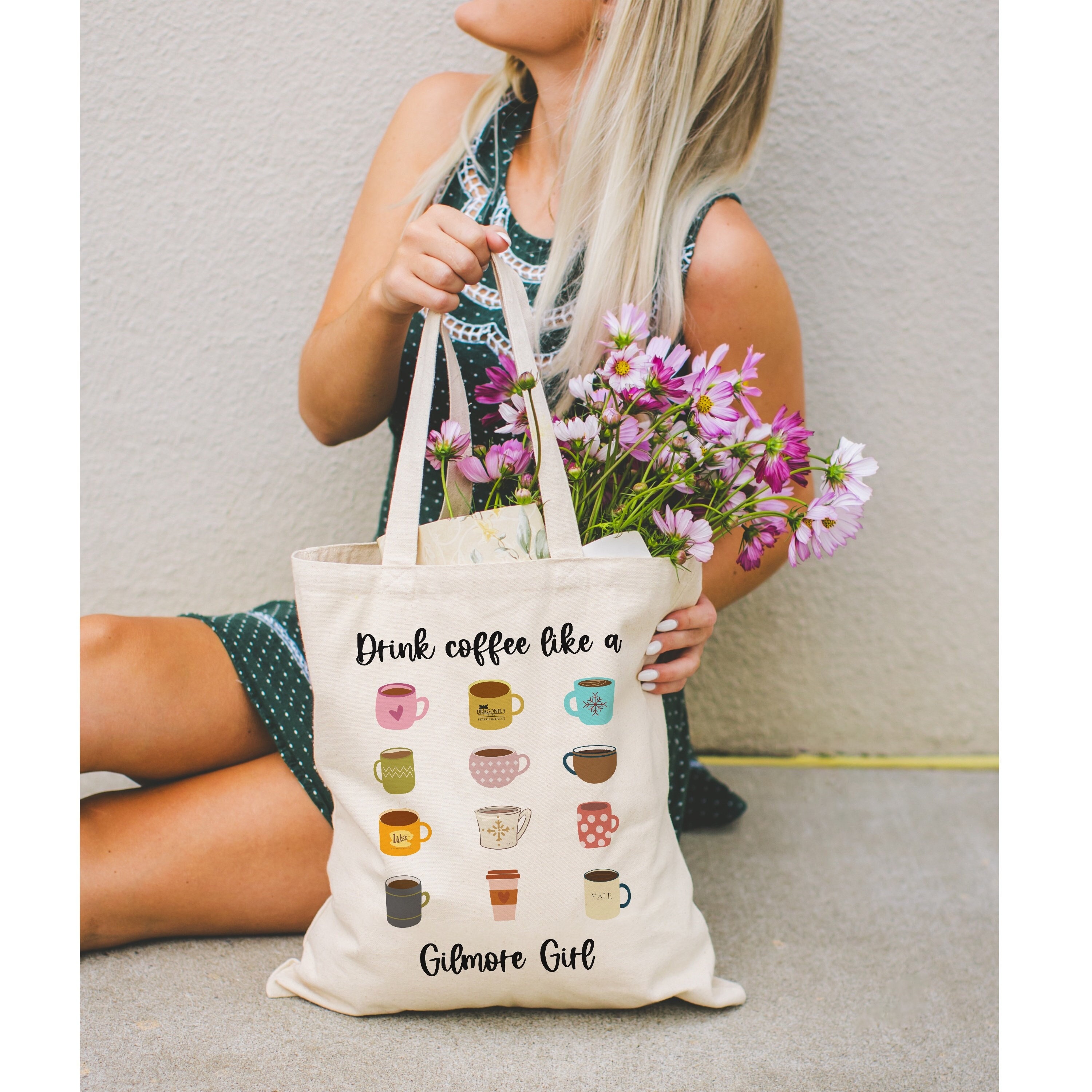  Gilmore Girls Alphabet Canvas Tote Bag Funny Cotton Reusable Tote  Shoulder Bag Present for Friends Fans Women Men : Home & Kitchen