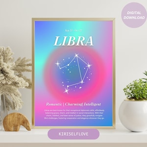 Libra Zodiac Sign Poster, Libra Printable, Libra Star Sign Print, Libra Grainy gradient, Aura Gradient Poster, Aesthetic Art, Libra Wall Art