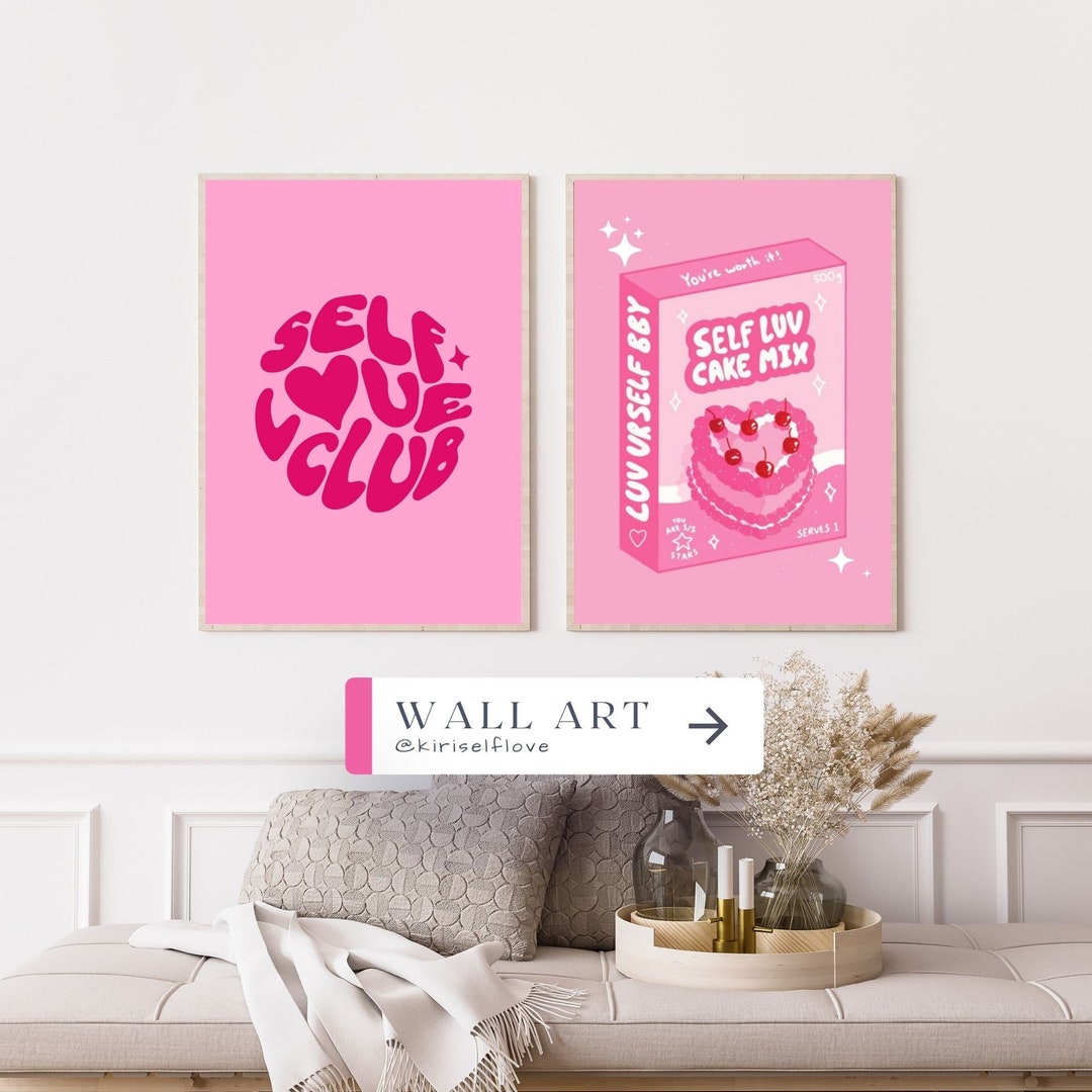 Love Your Self Poster – Pinkes Wanddekor Für Zimmer, Leinwand-Druck In Verschiedenen Größen