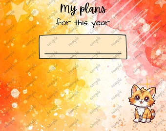 Cats Journal Planner, weekly planner for any age, Weekly Planner Printable Landscape, Weekly Organizer, Office Planner, Desk Planner