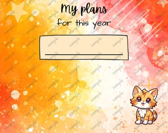 Cats Journal Planner: Organizzatore settimanale con paesaggio (download digitale)