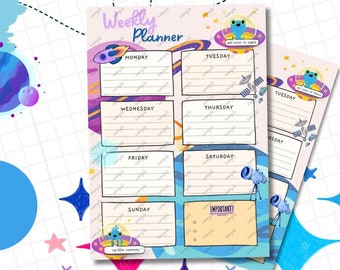 Agenda settimanale Aliens, organizer stampabile (download digitale)